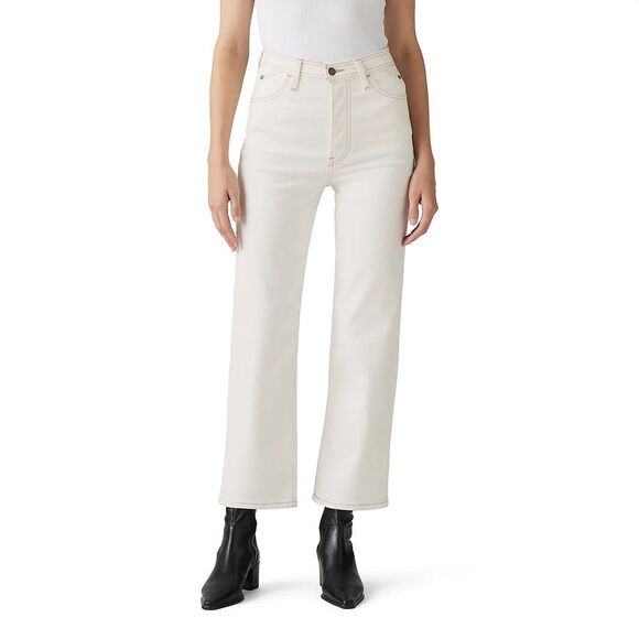 Levi's High Rise Jeans White Ribcage Ankle Jeans Size 26x27 Button Zip Fly - Picture 2 of 8